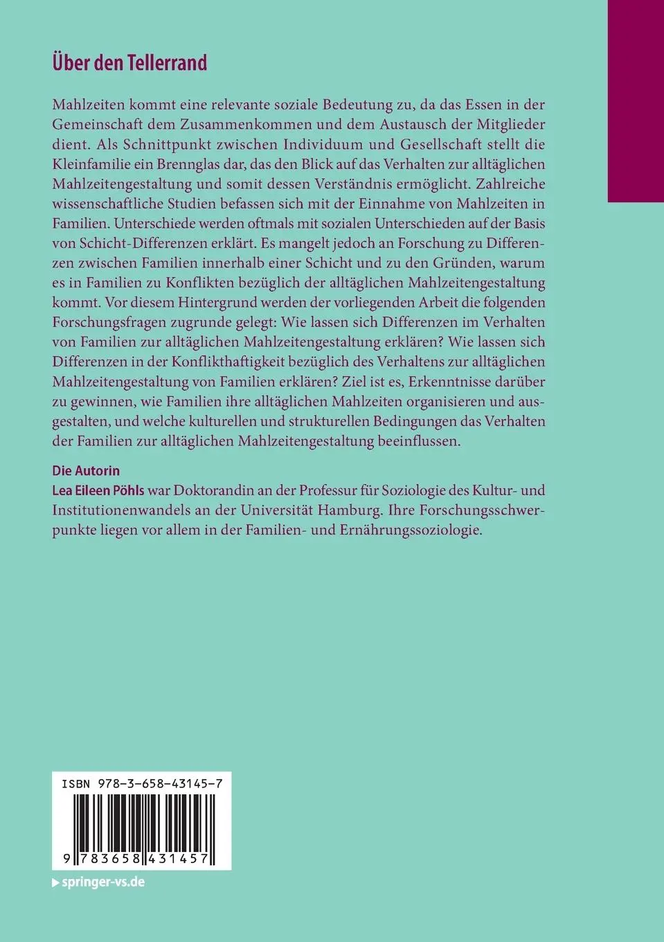 Rückseite: 9783658431457 | Über den Tellerrand | Lea Eileen Pöhls | Taschenbuch | xxii | Deutsch