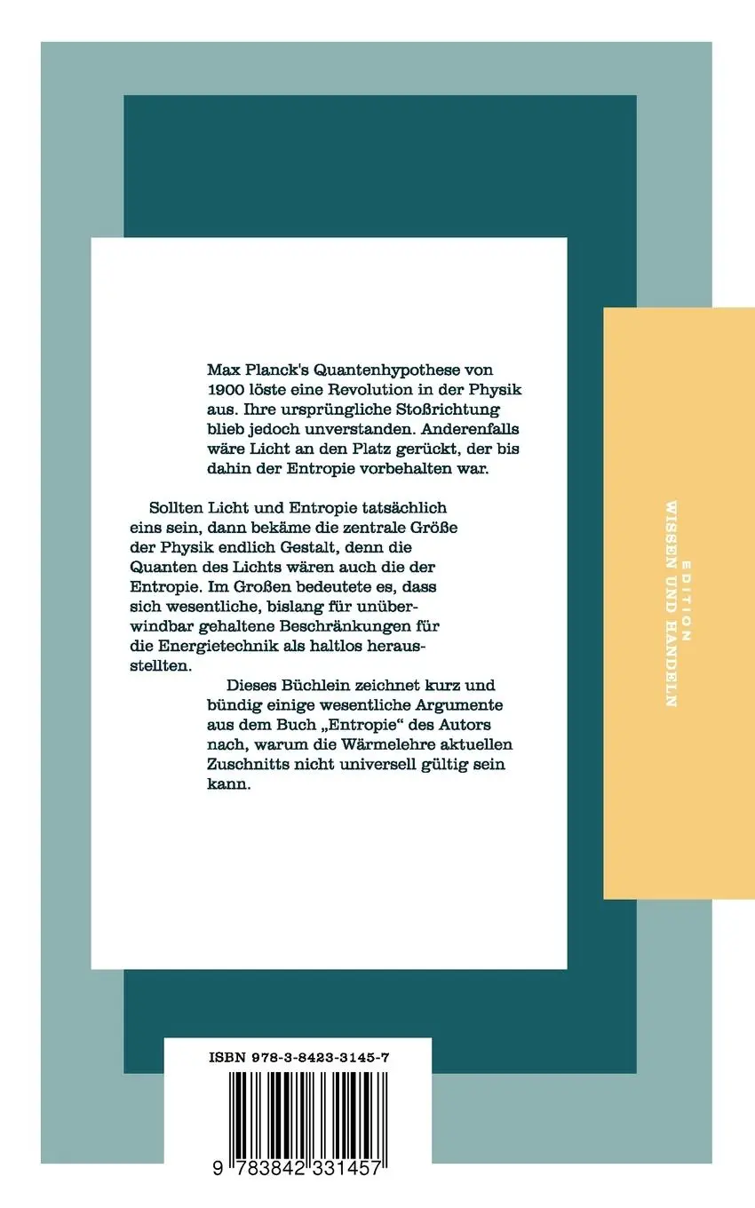 Rückseite: 9783842331457 | Crashkurs Entropie | Christian Blöss | Taschenbuch | 88 S. | Deutsch