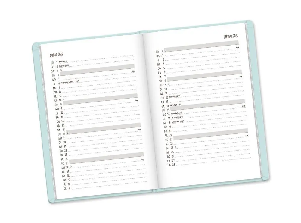 Bild: 9783986361457 | Terminplaner Lederlook 2026 Mint | Terminplaner Lederlook A6 | Buch
