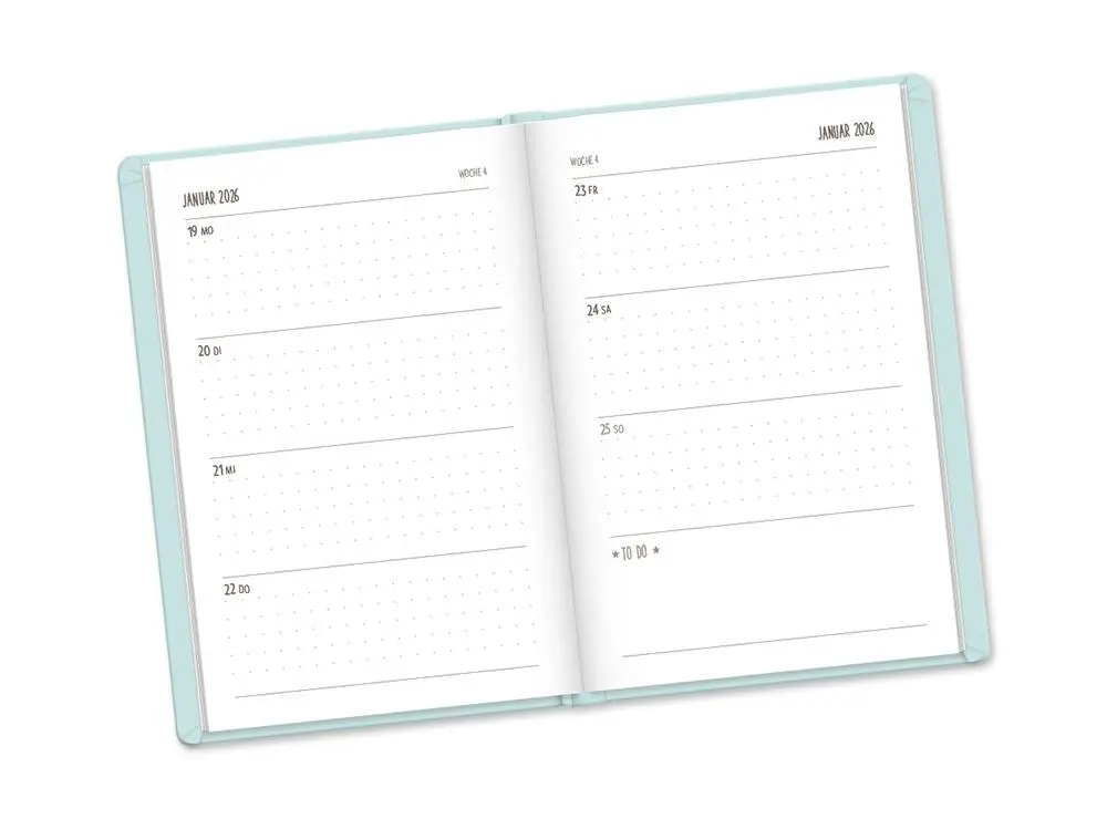 Bild: 9783986361457 | Terminplaner Lederlook 2026 Mint | Terminplaner Lederlook A6 | Buch