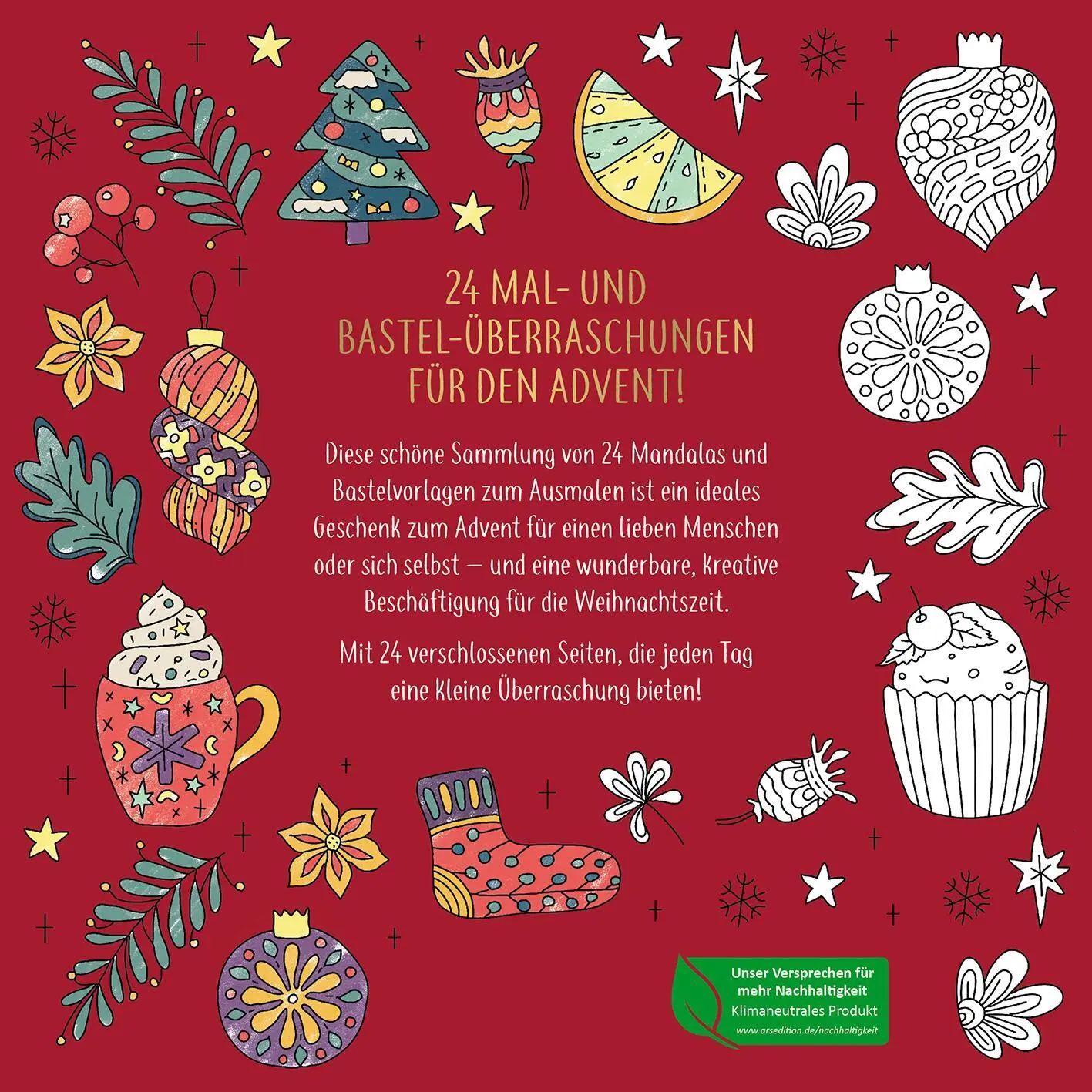 Rückseite: 4014489131557 | Ausmal-Adventskalender - Mandala-Zauber | 24 Seiten zum Aufschneiden