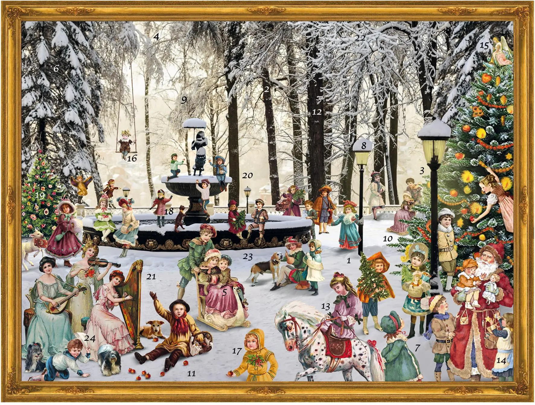 Cover: 4025985701557 | Adventskalender, viktorianisch "Am Brunnen" | Papier Adventskalender