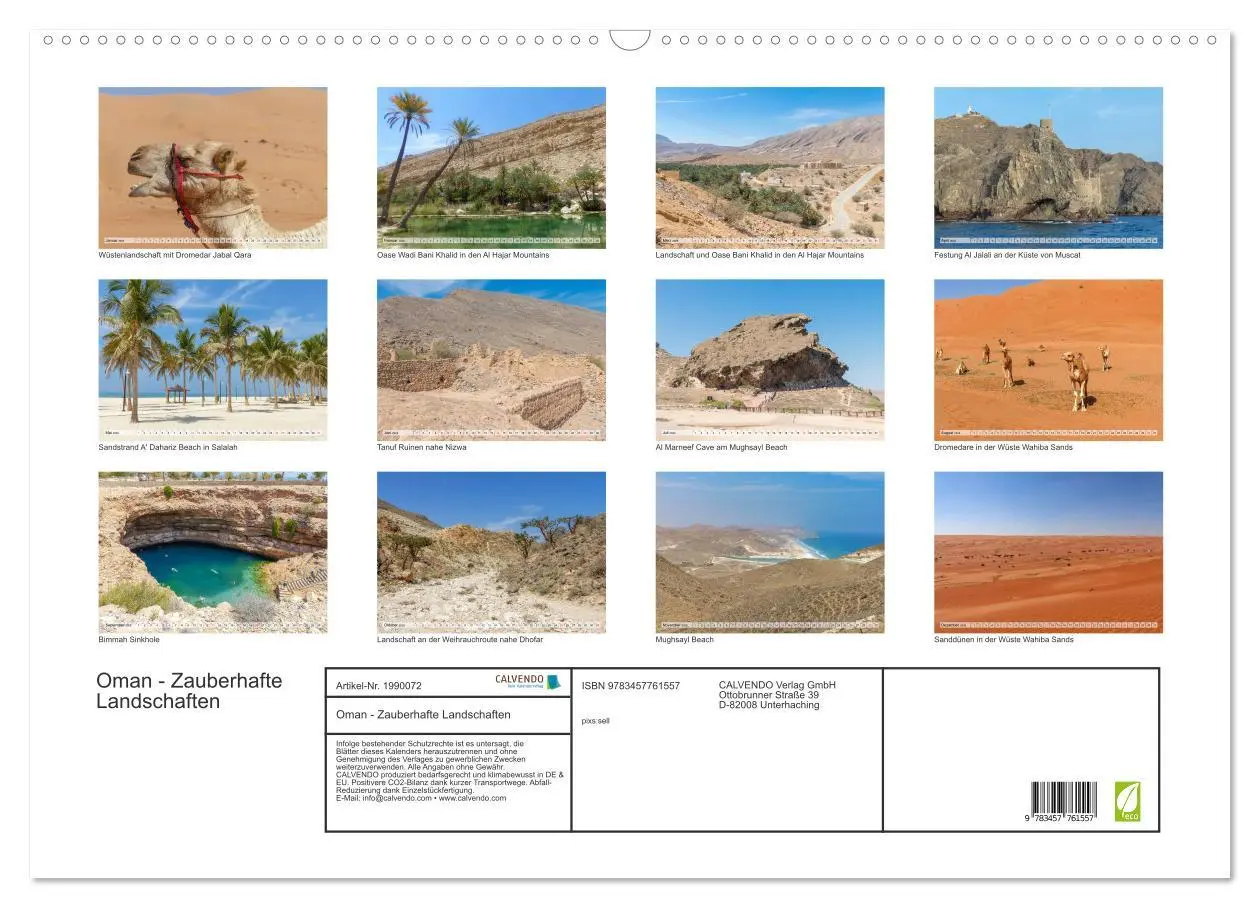 Bild: 9783457761557 | Oman - Zauberhafte Landschaften (Wandkalender 2026 DIN A2 quer),...
