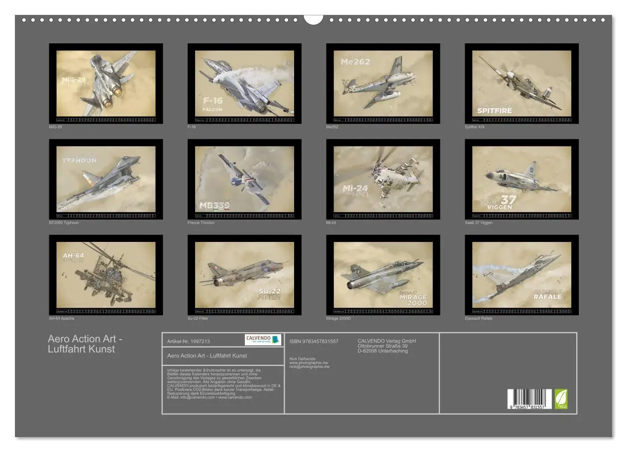 Bild: 9783457831557 | Aero Action Art - Luftfahrt Kunst (Wandkalender 2026 DIN A2 quer),...