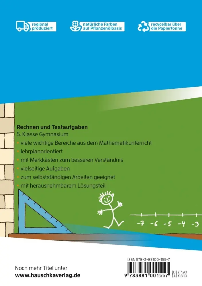 Bild: 9783881001557 | Rechnen und Textaufgaben - Gymnasium 5. Klasse, A5-Heft | Broschüre