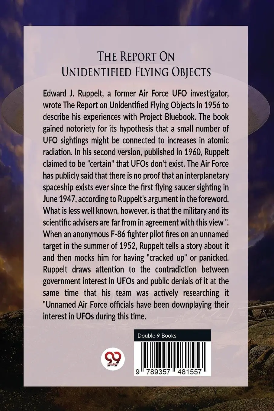 Rückseite: 9789357481557 | The Report On Unidentified Flying Objects | Edward J. Ruppelt | Buch