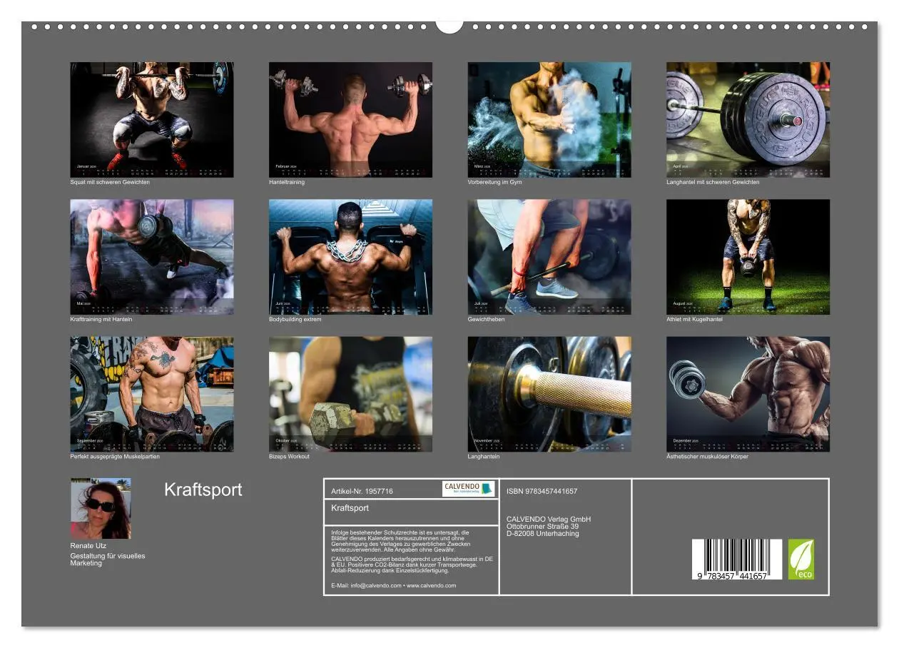 Bild: 9783457441657 | Kraftsport (hochwertiger Premium Wandkalender 2026 DIN A2 quer),...