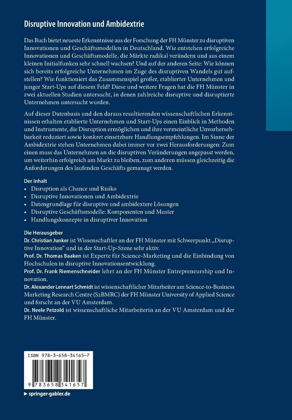 Rückseite: 9783658341657 | Disruptive Innovation und Ambidextrie | Christian Junker (u. a.)