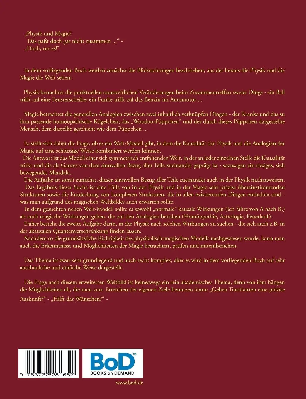 Rückseite: 9783732281657 | Physik und Magie | Skizze eines umfassenderen Weltbildes | Eilenstein