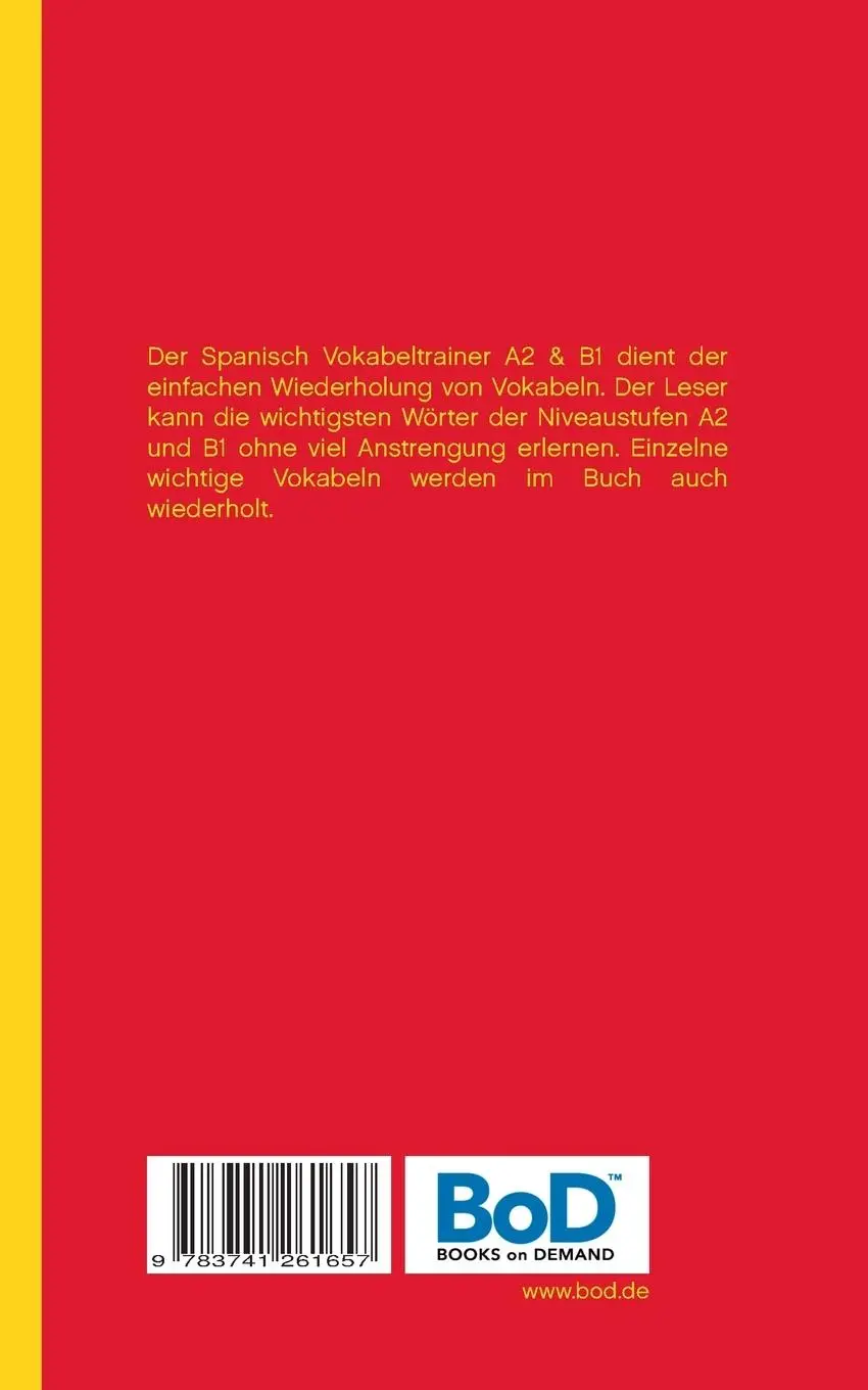 Rückseite: 9783741261657 | Vokabeltrainer Spanisch | Niveaustufen A2 &amp; B1 (Band1) | Eschenbach
