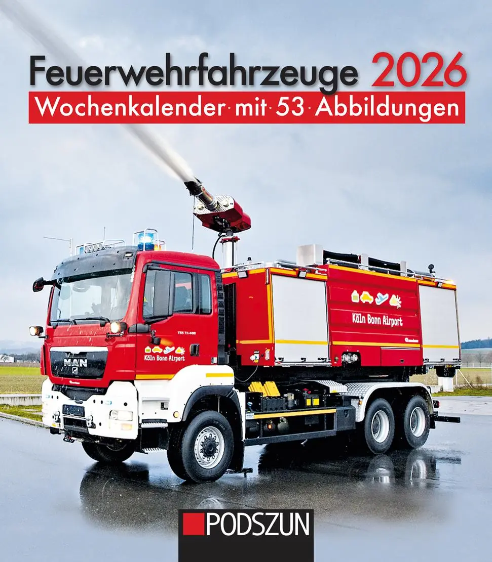 Cover: 9783751611657 | Feuerwehrfahrzeuge 2026 | Wochenkalender mit 53 Abbildungen | Kalender