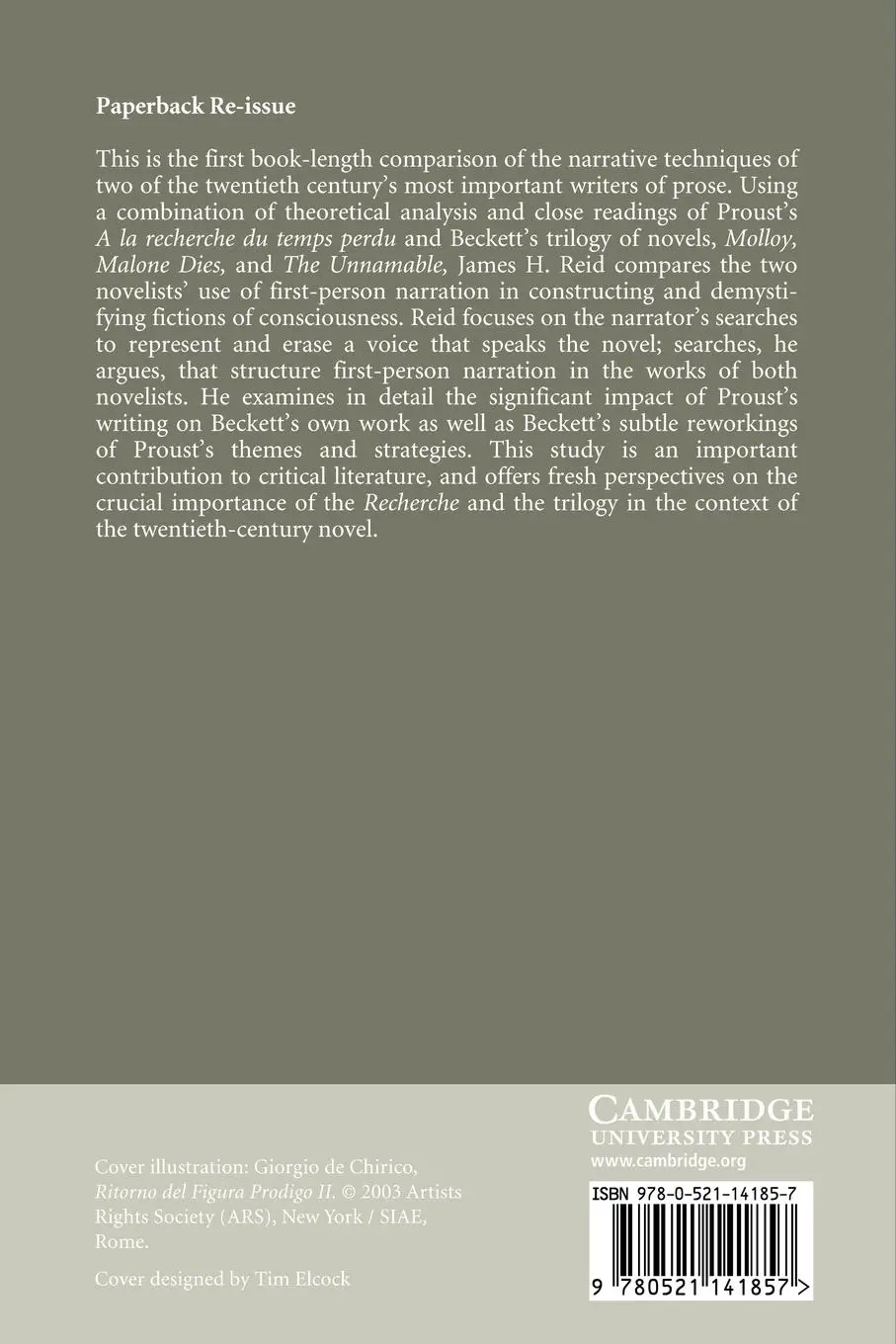 Rückseite: 9780521141857 | Proust, Beckett, and Narration | James H. Reid | Taschenbuch | 2010