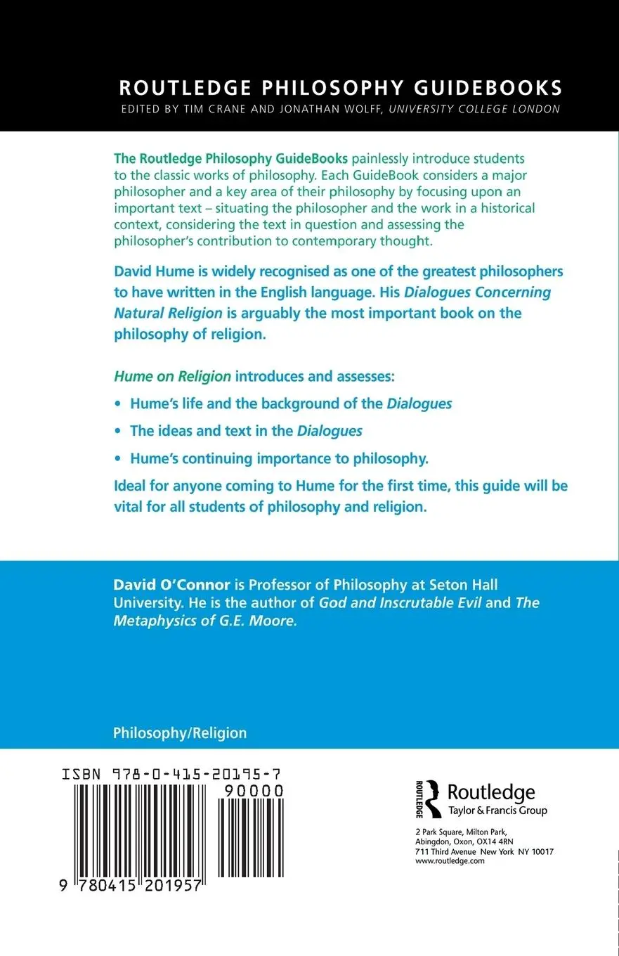 Rückseite: 9780415201957 | Routledge Philosophy GuideBook to Hume on Religion | David O'Connor