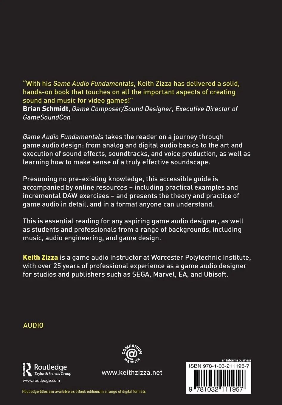 Rückseite: 9781032111957 | Game Audio Fundamentals | Keith Zizza | Taschenbuch | Englisch | 2023