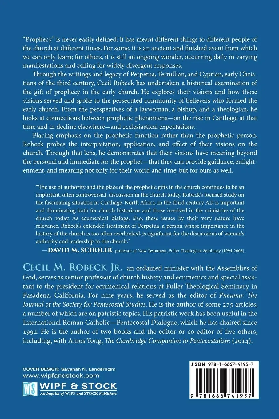 Rückseite: 9781666741957 | Prophecy in Carthage | Cecil M. Jr. Robeck | Taschenbuch | Englisch