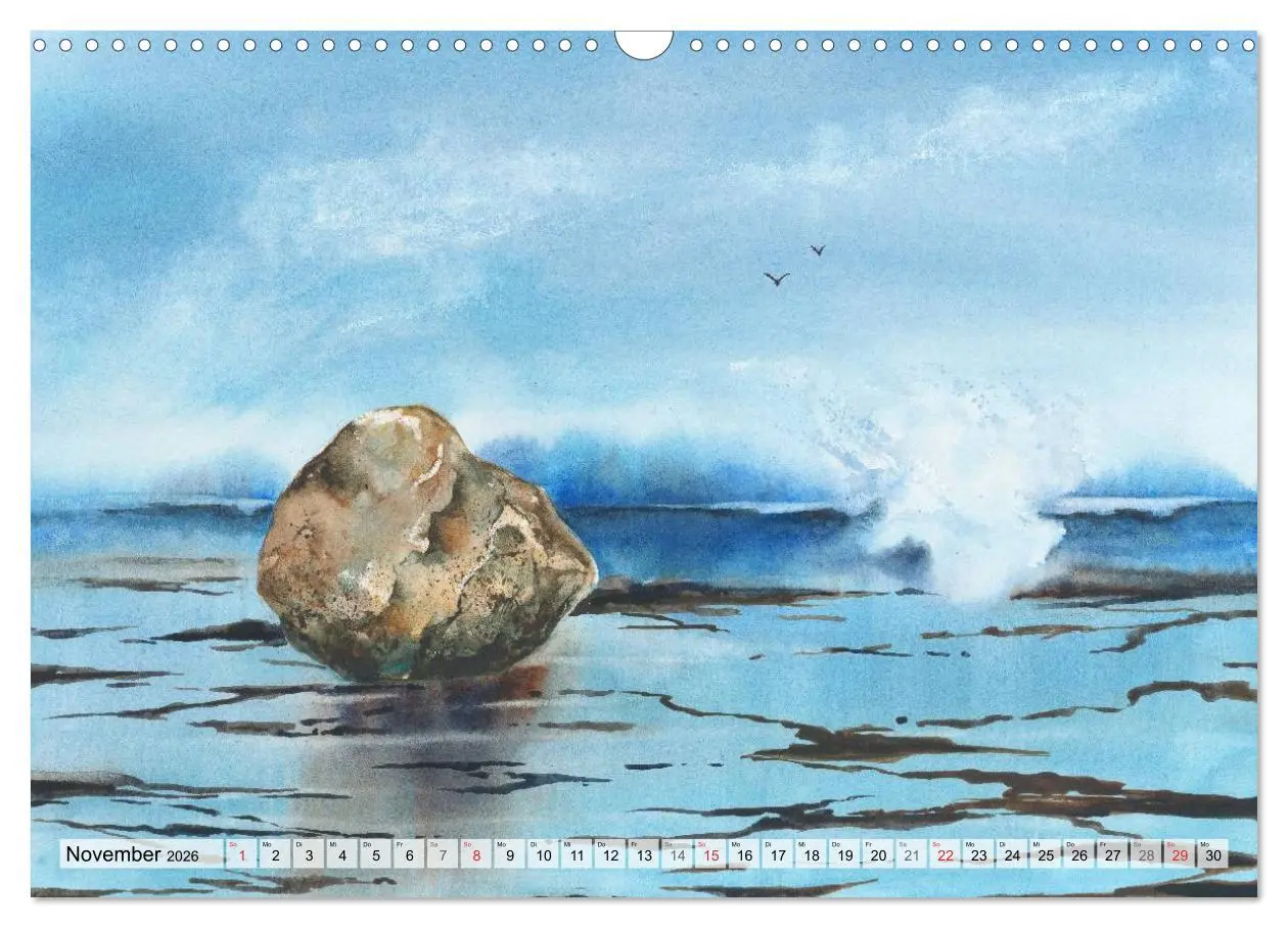 Bild: 9783516051957 | Komm mit ans Meer - Aquarelle (Wandkalender 2026 DIN A3 quer),...