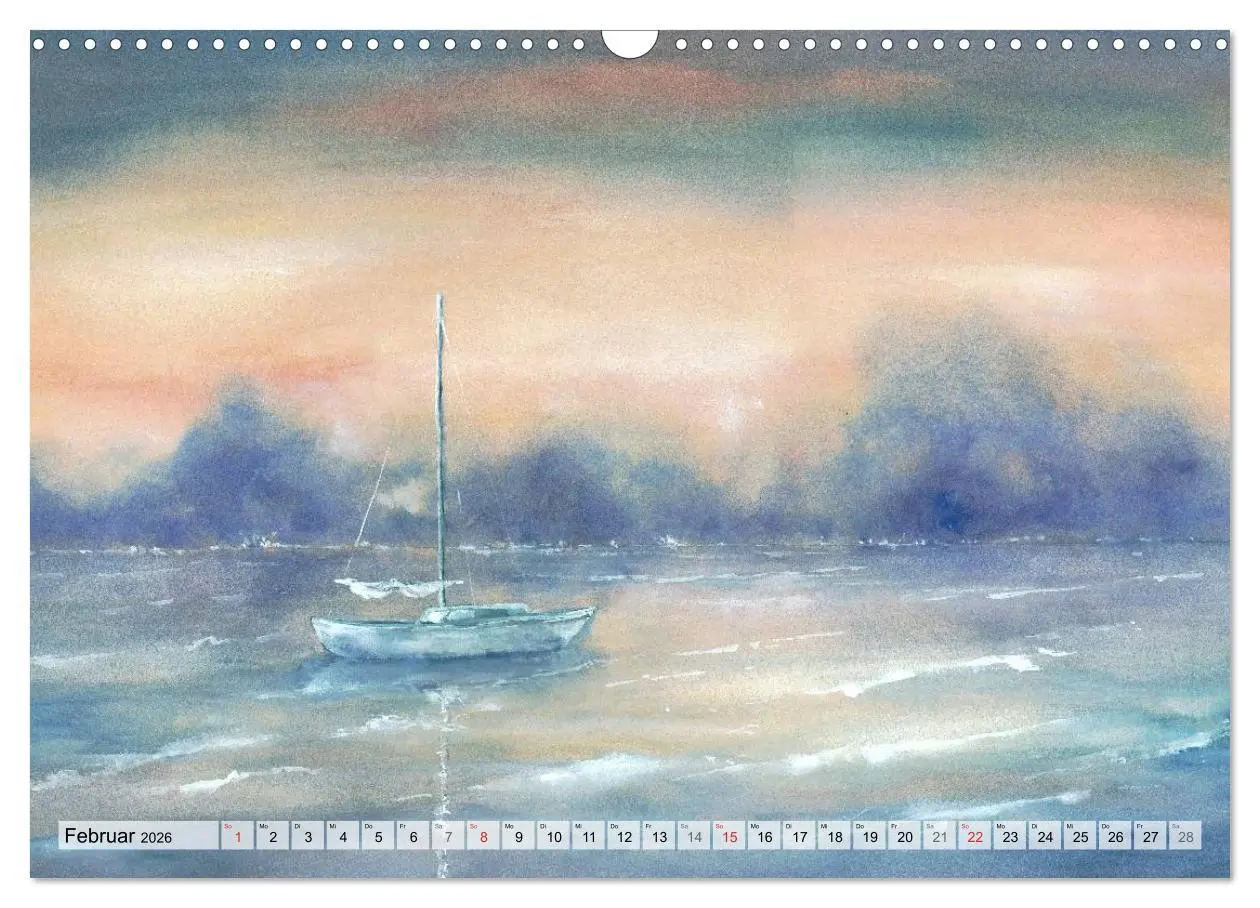 Bild: 9783516051957 | Komm mit ans Meer - Aquarelle (Wandkalender 2026 DIN A3 quer),...