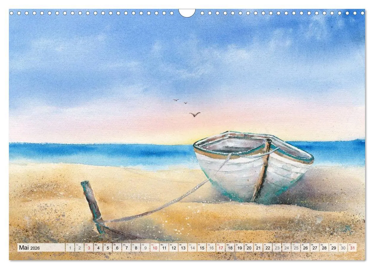 Bild: 9783516051957 | Komm mit ans Meer - Aquarelle (Wandkalender 2026 DIN A3 quer),...
