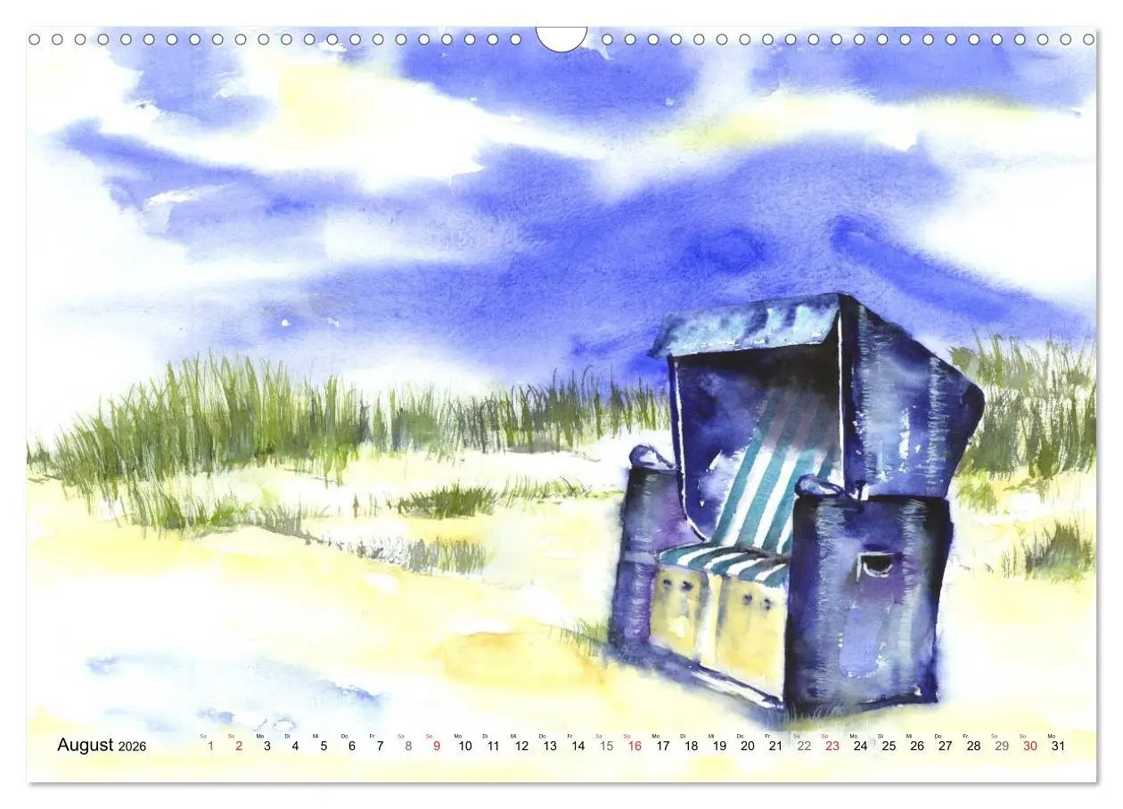Bild: 9783516051957 | Komm mit ans Meer - Aquarelle (Wandkalender 2026 DIN A3 quer),...