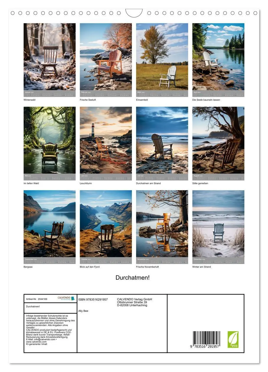 Bild: 9783516291957 | Durchatmen! (Wandkalender 2026 DIN A3 hoch), CALVENDO Monatskalender