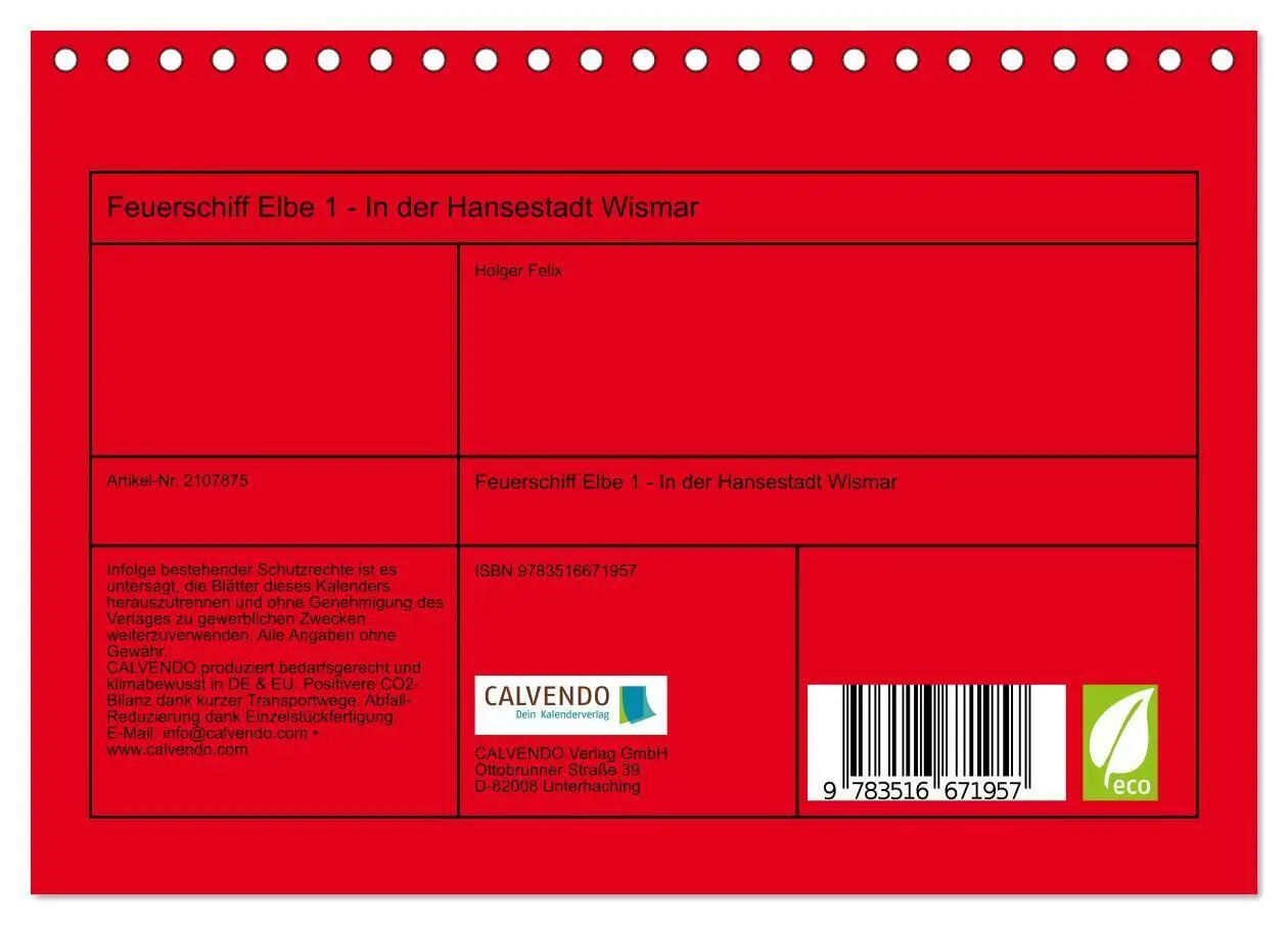 Bild: 9783516671957 | Feuerschiff Elbe 1 - In der Hansestadt Wismar (Tischkalender 2026...