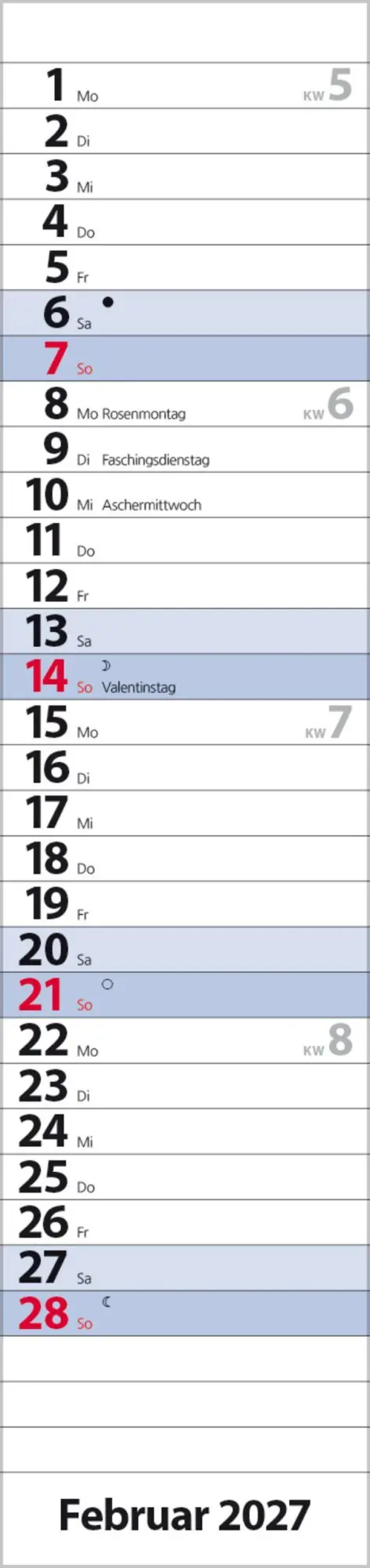 Bild: 9783819301957 | Streifenplaner Compact Blau 2027 | Verlag Korsch | Kalender | 13 S.