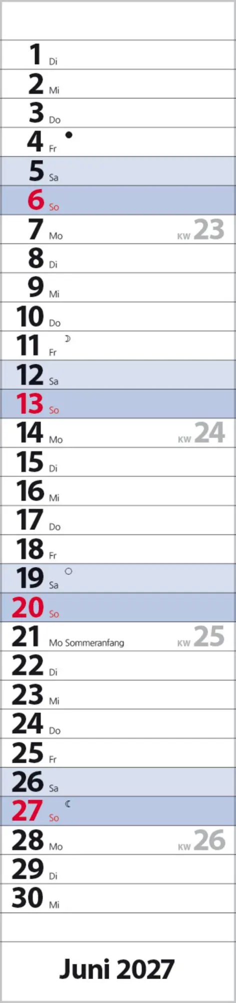 Bild: 9783819301957 | Streifenplaner Compact Blau 2027 | Verlag Korsch | Kalender | 13 S.