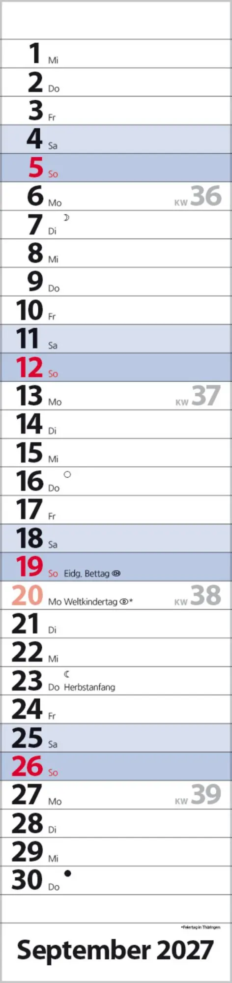 Bild: 9783819301957 | Streifenplaner Compact Blau 2027 | Verlag Korsch | Kalender | 13 S.