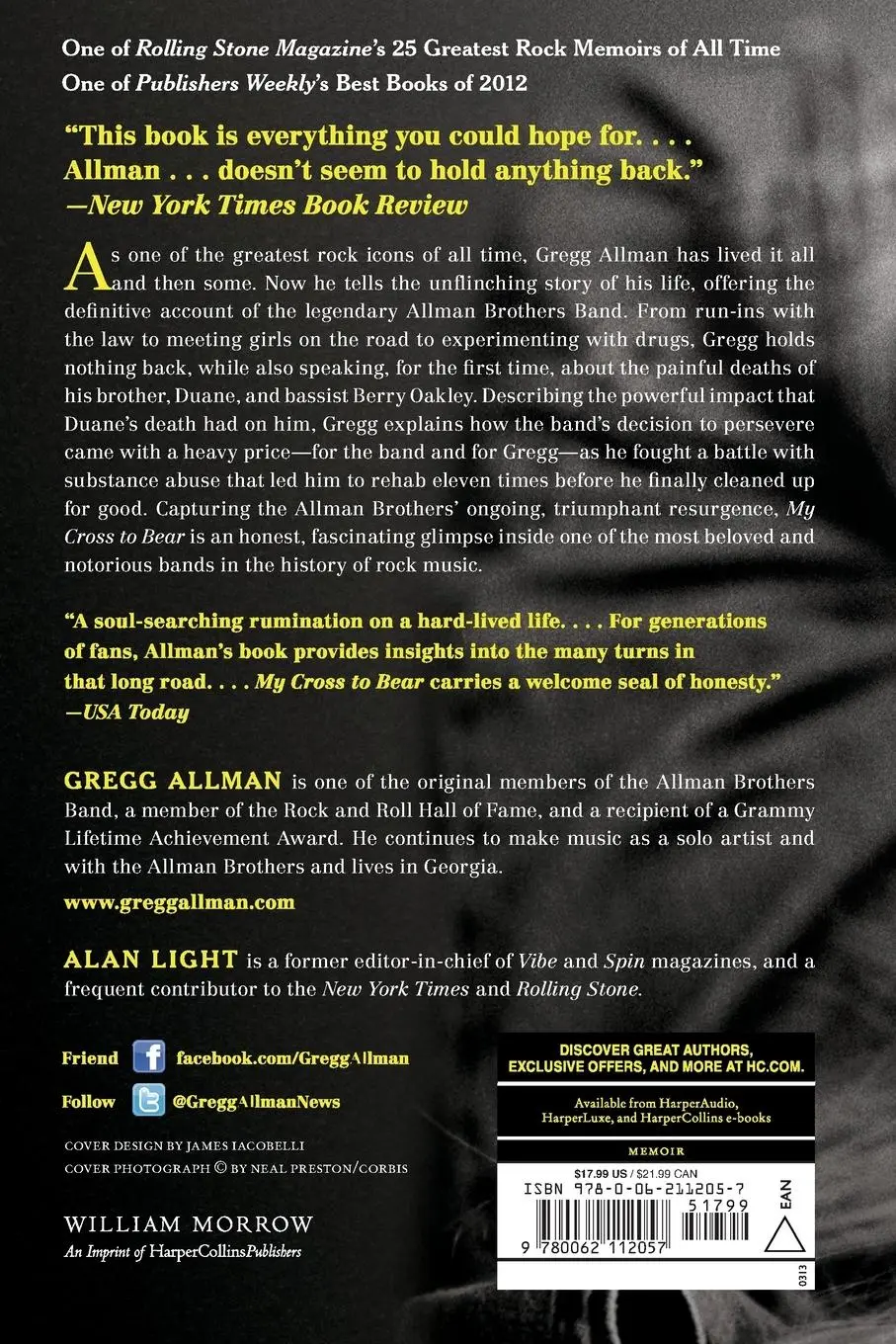 Rückseite: 9780062112057 | My Cross to Bear | Gregg Allman | Taschenbuch | Englisch | 2013