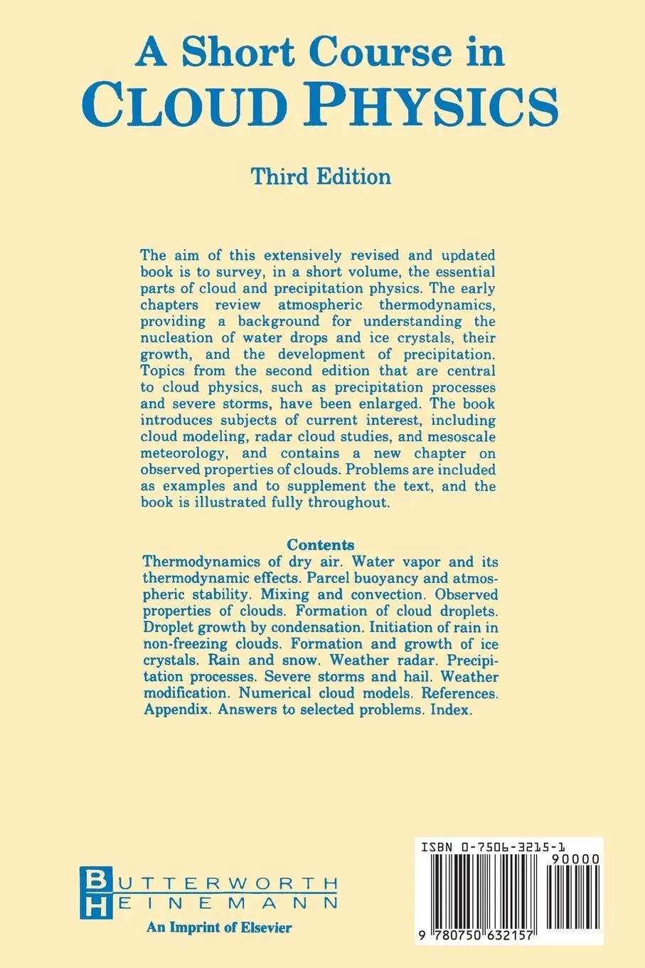 Rückseite: 9780750632157 | Short Course in Cloud Physics | R. R. Rogers (u. a.) | Taschenbuch