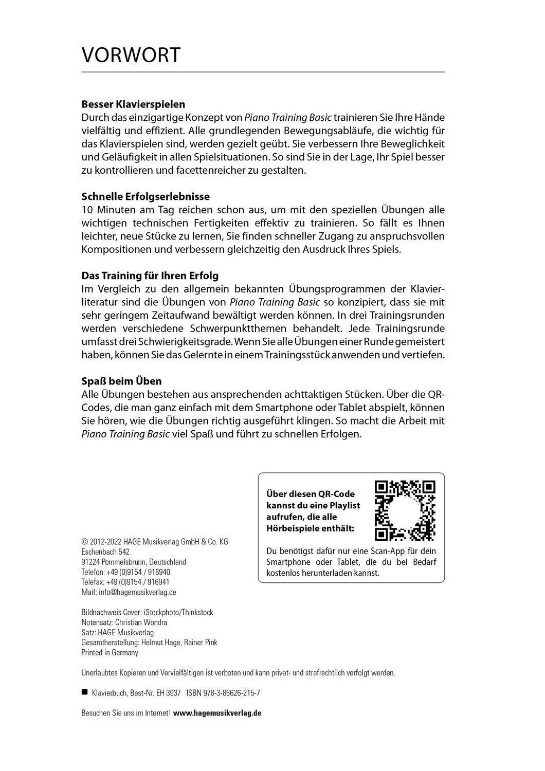Bild: 9783866262157 | Piano Training Basic (mit CD) | Christian Wondra | Broschüre | 52 S.