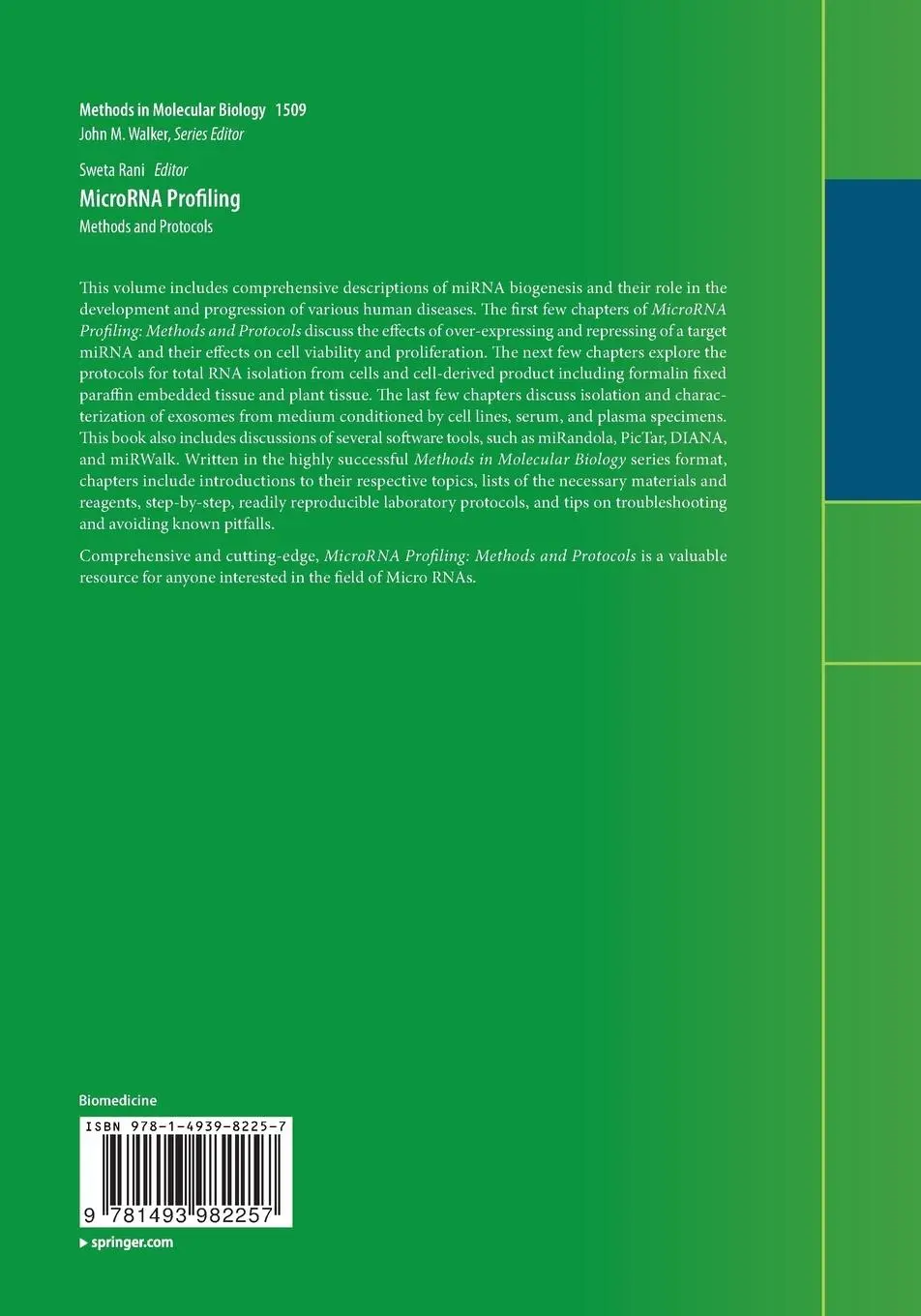 Rückseite: 9781493982257 | MicroRNA Profiling | Methods and Protocols | Sweta Rani | Taschenbuch