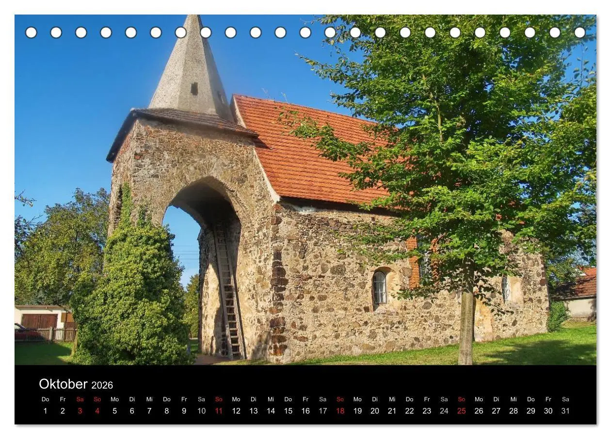 Bild: 9783516162257 | Dorfkirchen in Brandenburg (Tischkalender 2026 DIN A5 quer),...