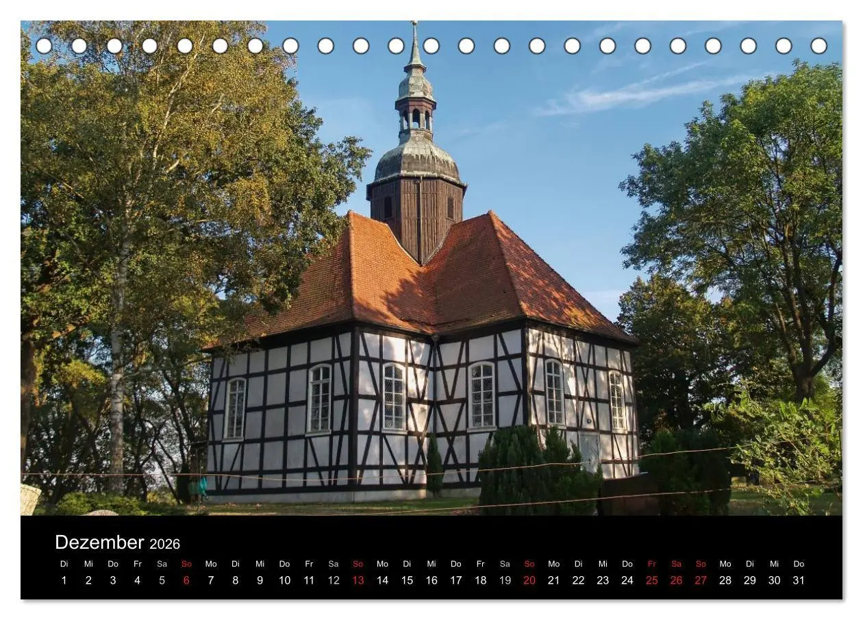 Bild: 9783516162257 | Dorfkirchen in Brandenburg (Tischkalender 2026 DIN A5 quer),...