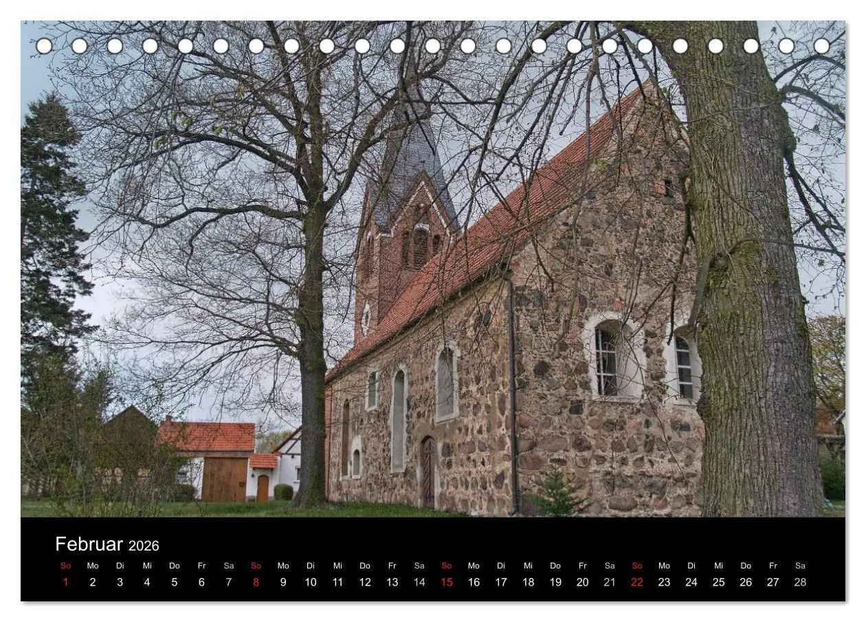 Bild: 9783516162257 | Dorfkirchen in Brandenburg (Tischkalender 2026 DIN A5 quer),...