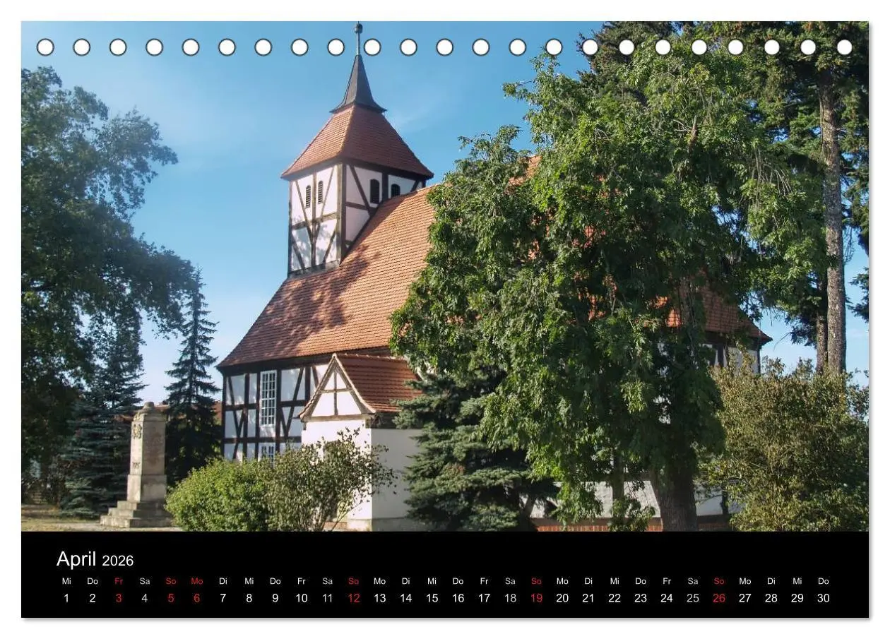 Bild: 9783516162257 | Dorfkirchen in Brandenburg (Tischkalender 2026 DIN A5 quer),...