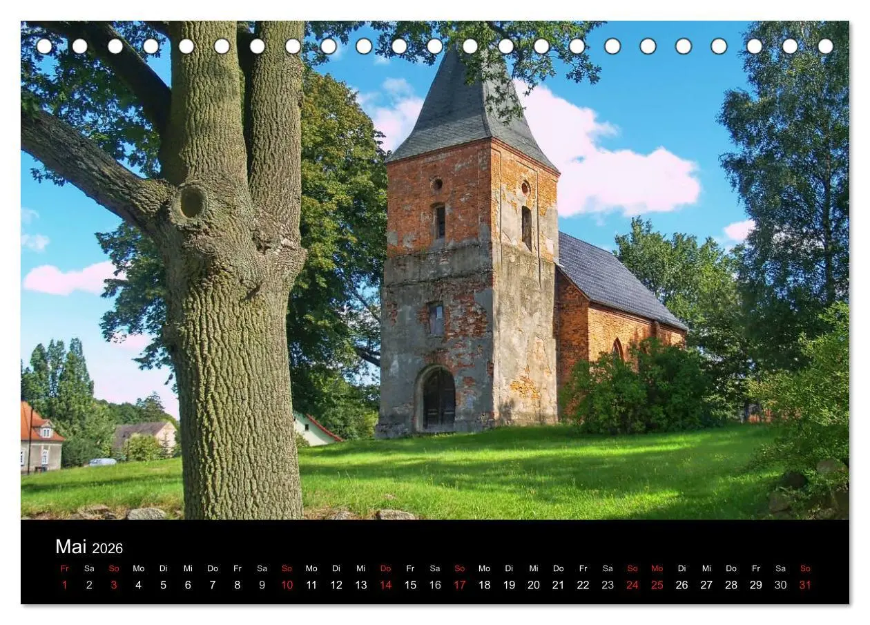 Bild: 9783516162257 | Dorfkirchen in Brandenburg (Tischkalender 2026 DIN A5 quer),...