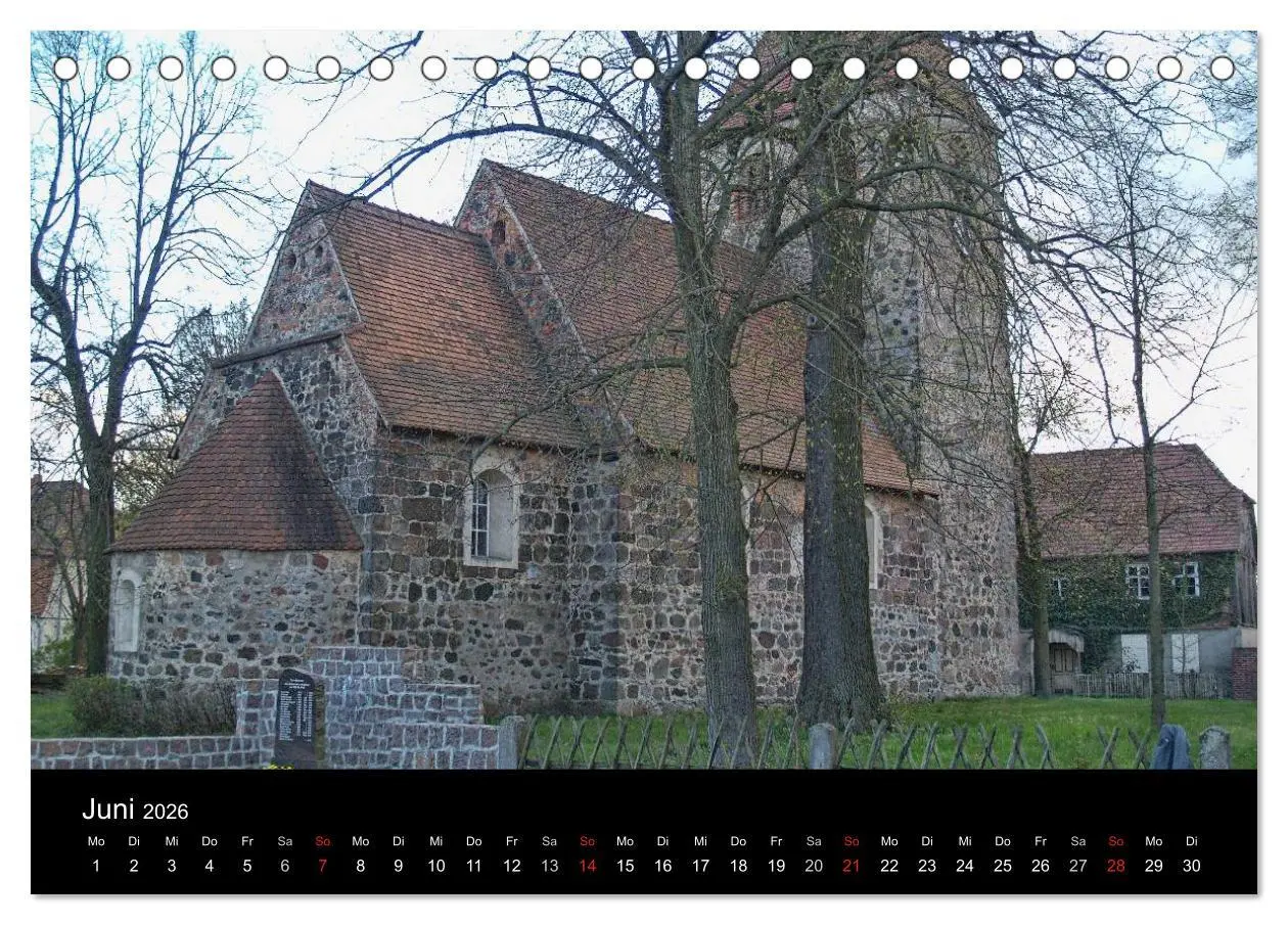 Bild: 9783516162257 | Dorfkirchen in Brandenburg (Tischkalender 2026 DIN A5 quer),...