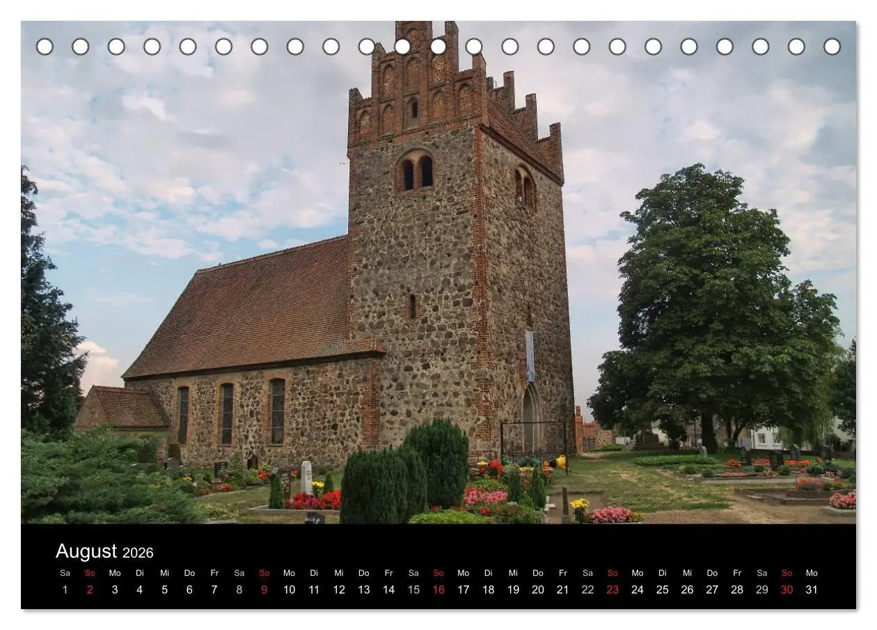 Bild: 9783516162257 | Dorfkirchen in Brandenburg (Tischkalender 2026 DIN A5 quer),...