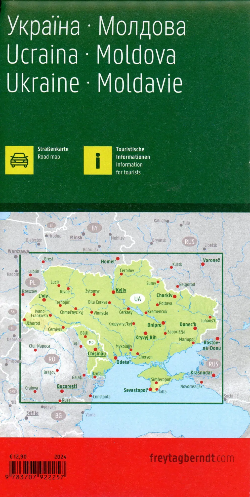 Bild: 9783707922257 | Ukraine - Moldawien, Straßenkarte 1:1.000.000, freytag &amp; berndt | 2024