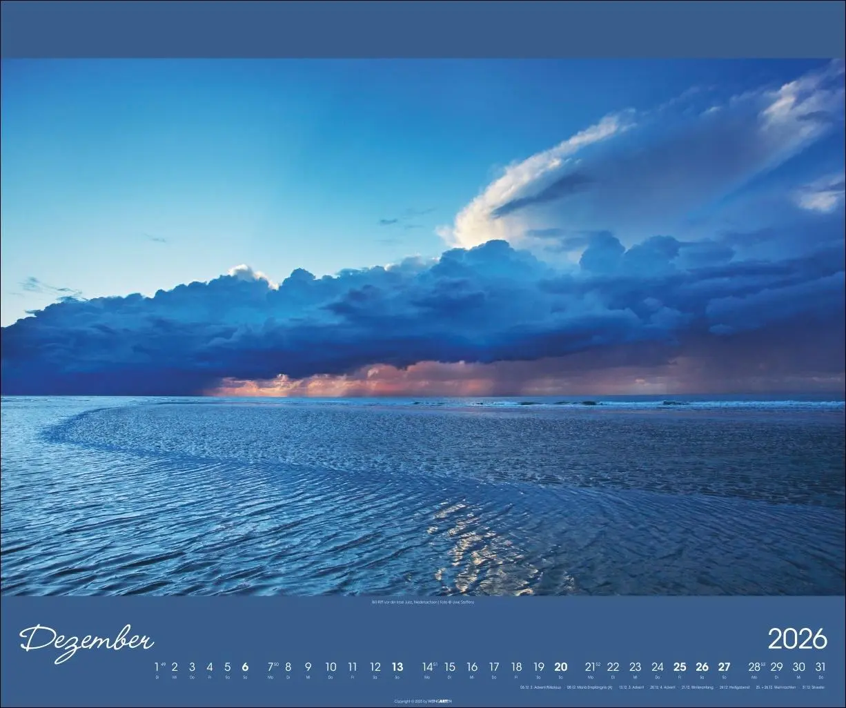 Bild: 9783839902257 | Nordsee Kalender 2026 | Uwe Steffens | Kalender | Spiralbindung | 2026