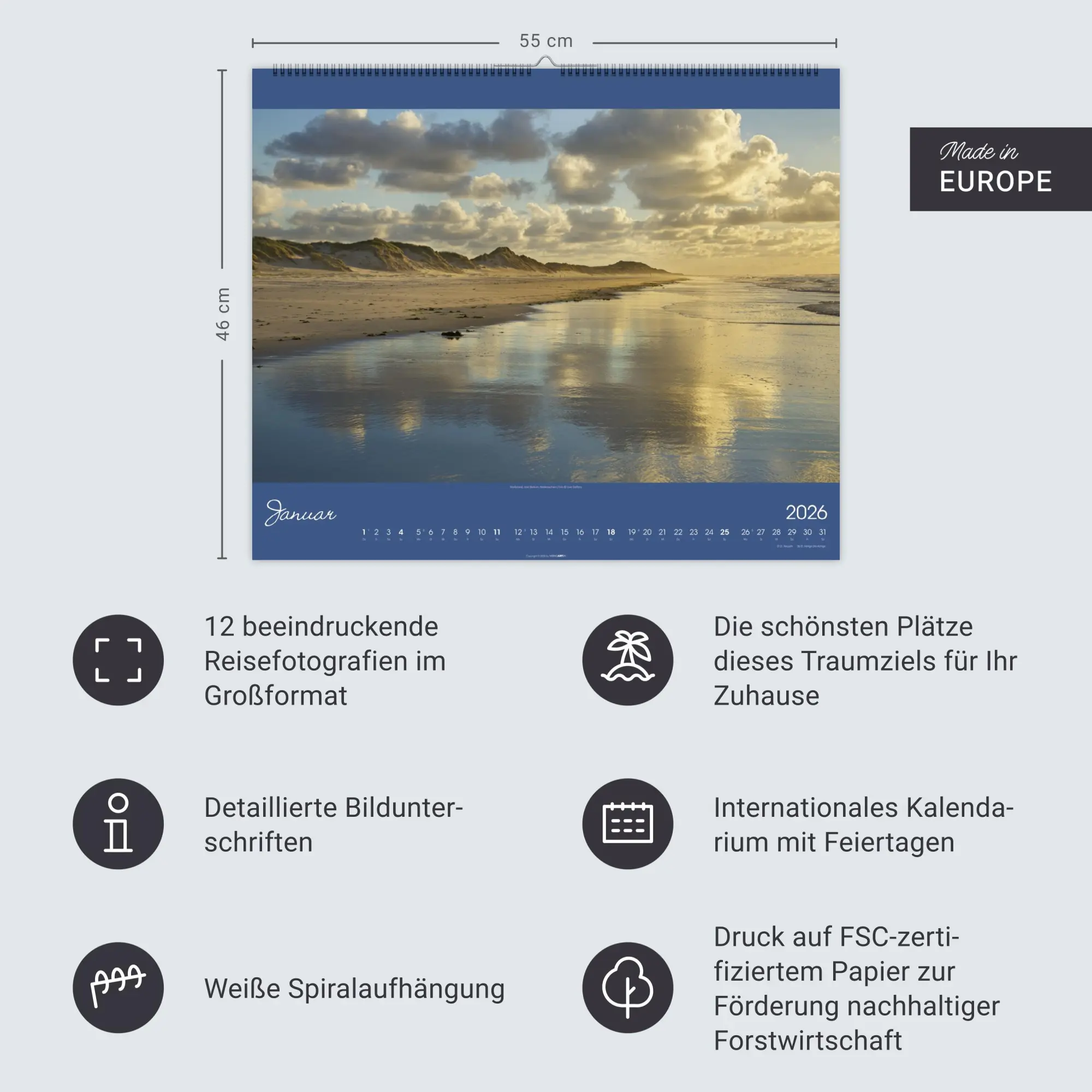 Bild: 9783839902257 | Nordsee Kalender 2026 | Uwe Steffens | Kalender | Spiralbindung | 2026