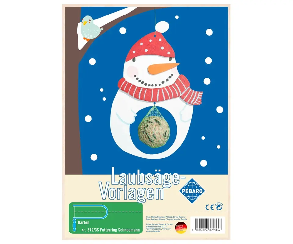 Cover: 4006094372357 | PEBARO 372/3S - Laubsägevorlage Futterring Schneemann, 1 Platte,...