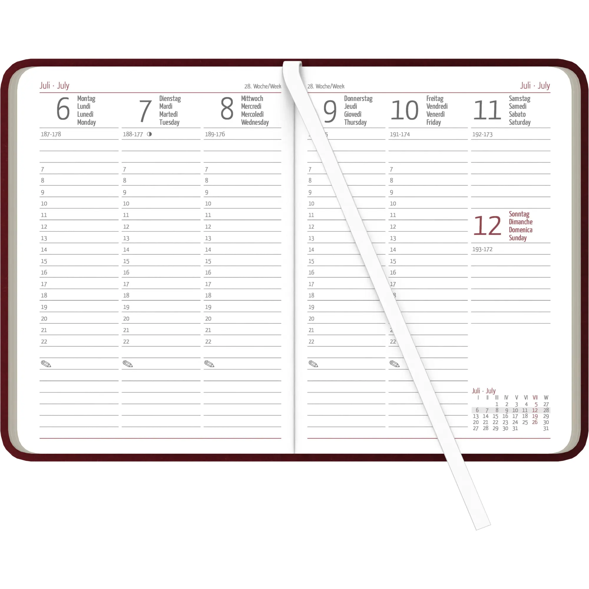 Bild: 4069095002357 | Wochen-Minitimer Nature Line Flower 2026 - Taschen-Kalender A6 - 1...