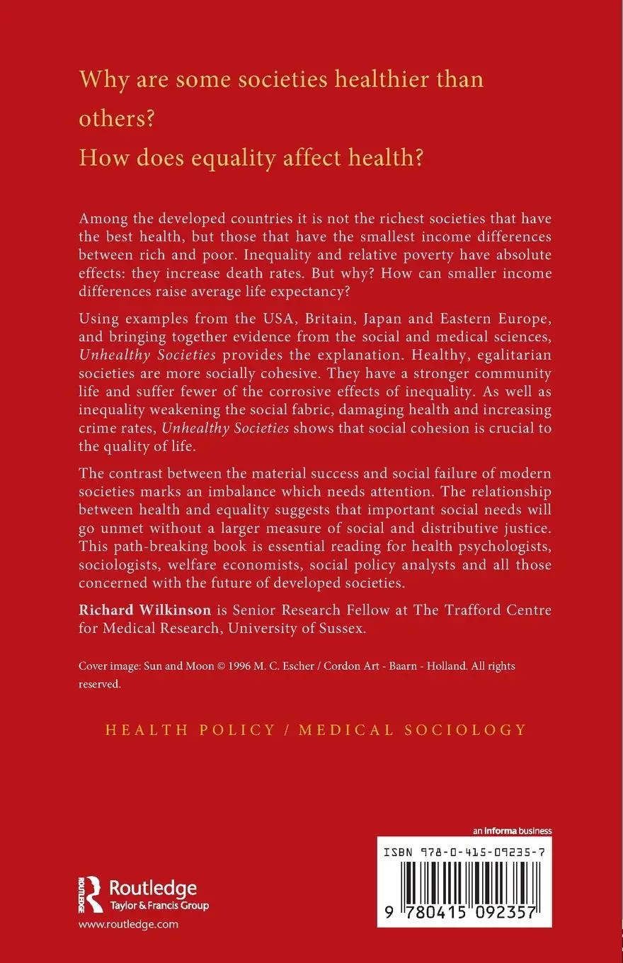 Rückseite: 9780415092357 | Unhealthy Societies | The Afflictions of Inequality | Wilkinson | Buch