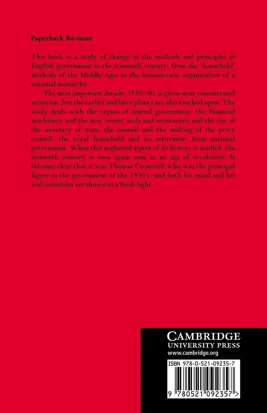 Rückseite: 9780521092357 | Tudor Revolution in Government | Ben Elton (u. a.) | Taschenbuch