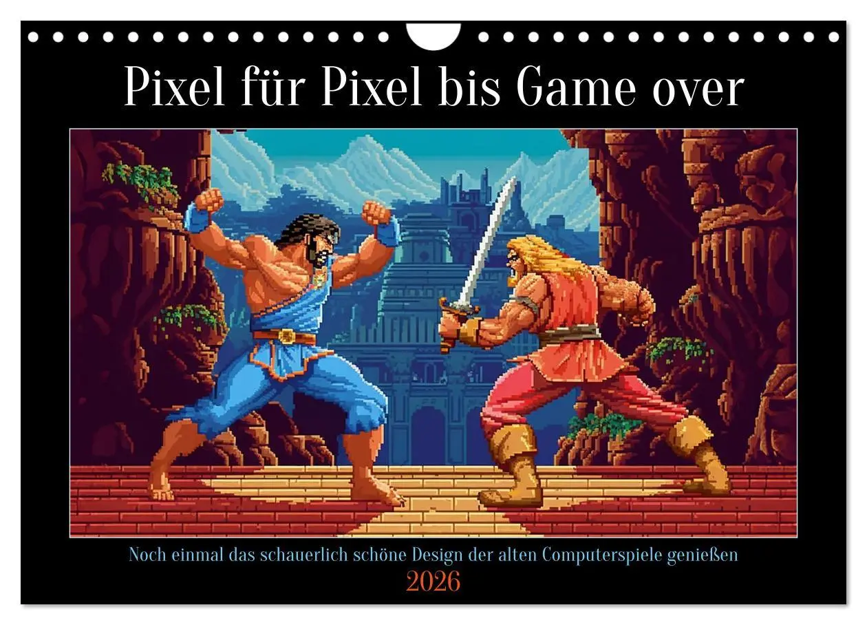 Cover: 9783457372357 | Pixel für Pixel bis Game over (Wandkalender 2026 DIN A4 quer),...