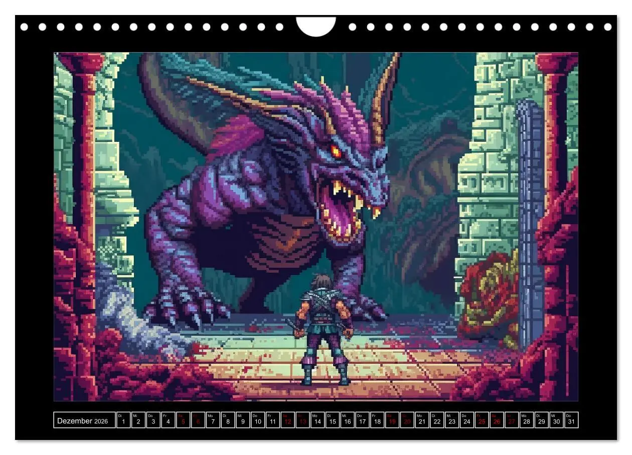 Bild: 9783457372357 | Pixel für Pixel bis Game over (Wandkalender 2026 DIN A4 quer),...