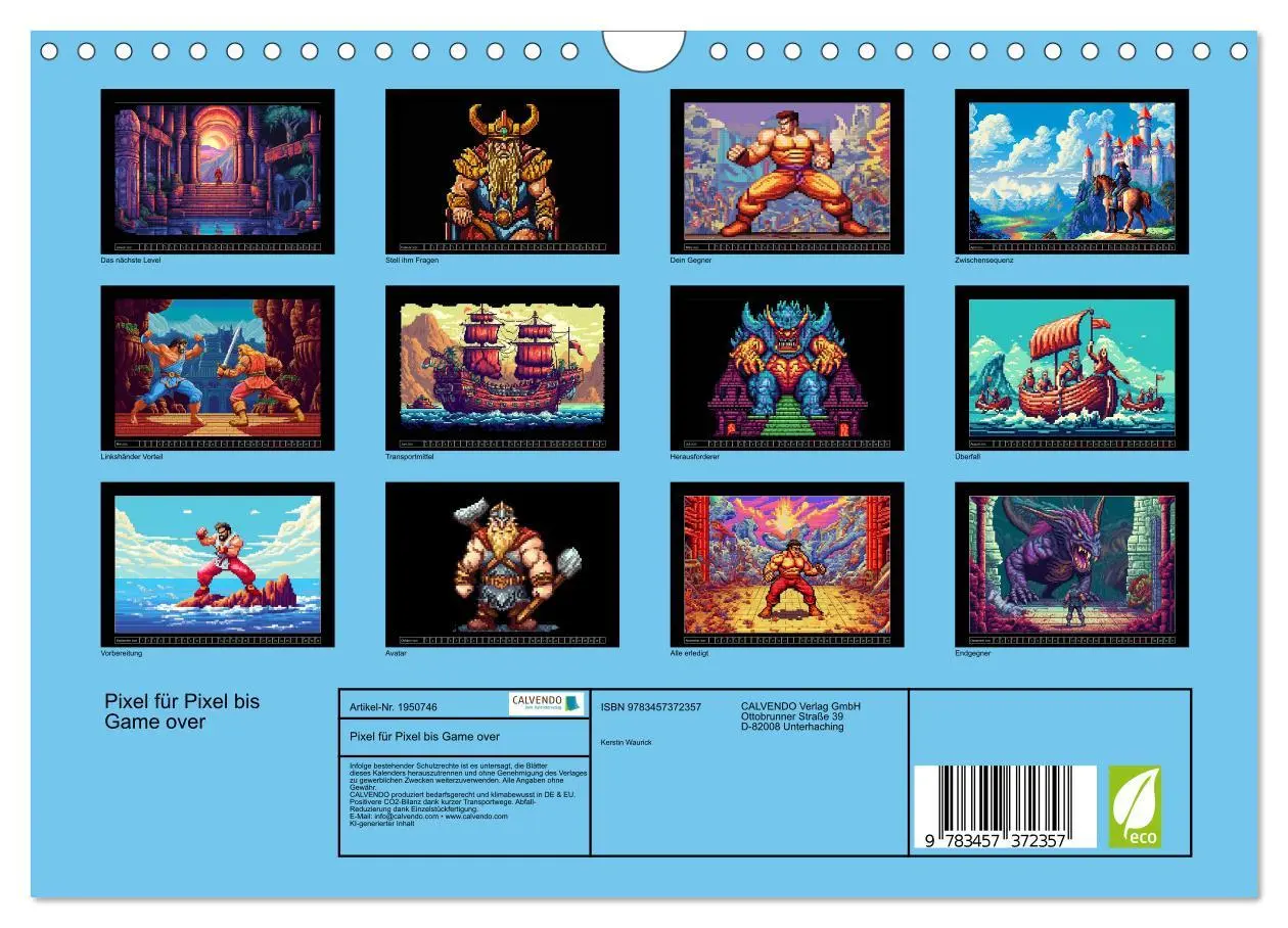 Bild: 9783457372357 | Pixel für Pixel bis Game over (Wandkalender 2026 DIN A4 quer),...