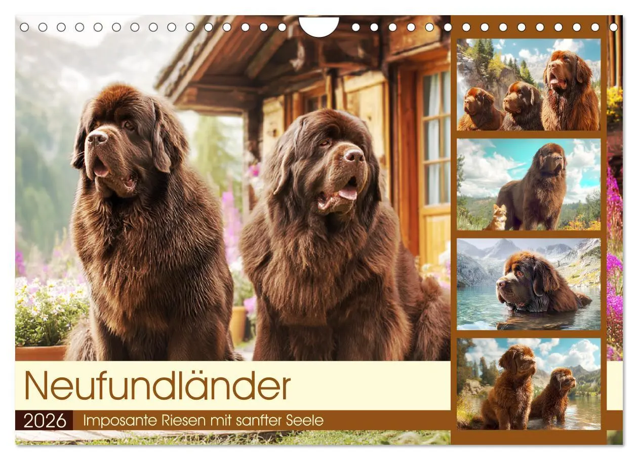 Cover: 9783457682357 | Neufundländer. Imposante Riesen mit sanfter Seele (Wandkalender...
